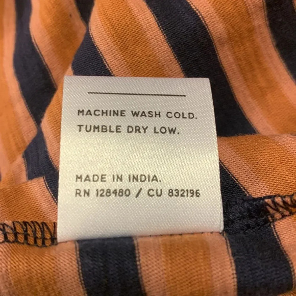 PACT Easy Slub Twist Back Long Sleeve Shirt in Harvest Stripe - Picture 6 of 7